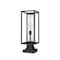 Z-Lite Dunbroch 1 Light Outdoor Pier Mounted Fixture, Black & Clear 584PHMS-SQPM-BK - alternate 2